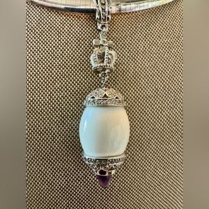 Dallas Prince Elegant Silver-CZ and White Agate Enhancer